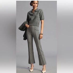 Anthropologie Maeve The Margot Kick Flare Cropped Pants Size Small